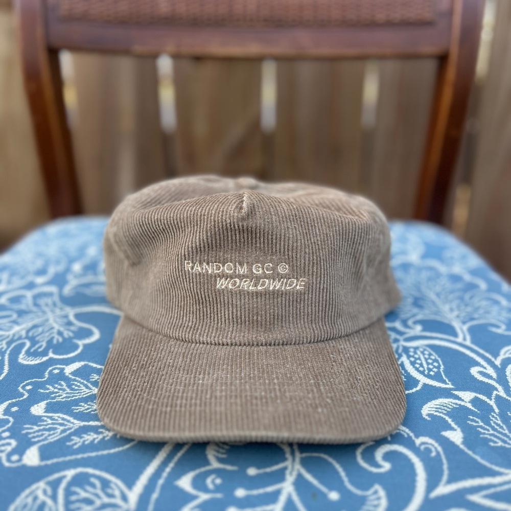 Random Golf Club Corduroy Hat with Yellow Brim